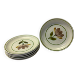 Set of 6 Gien fleurette stoneware plates