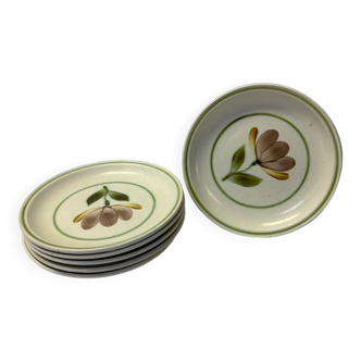 Set of 6 Gien fleurette stoneware plates