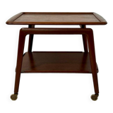 Scandinavian teak trolley on wheels, Arne Hovmand for Mogens Kold