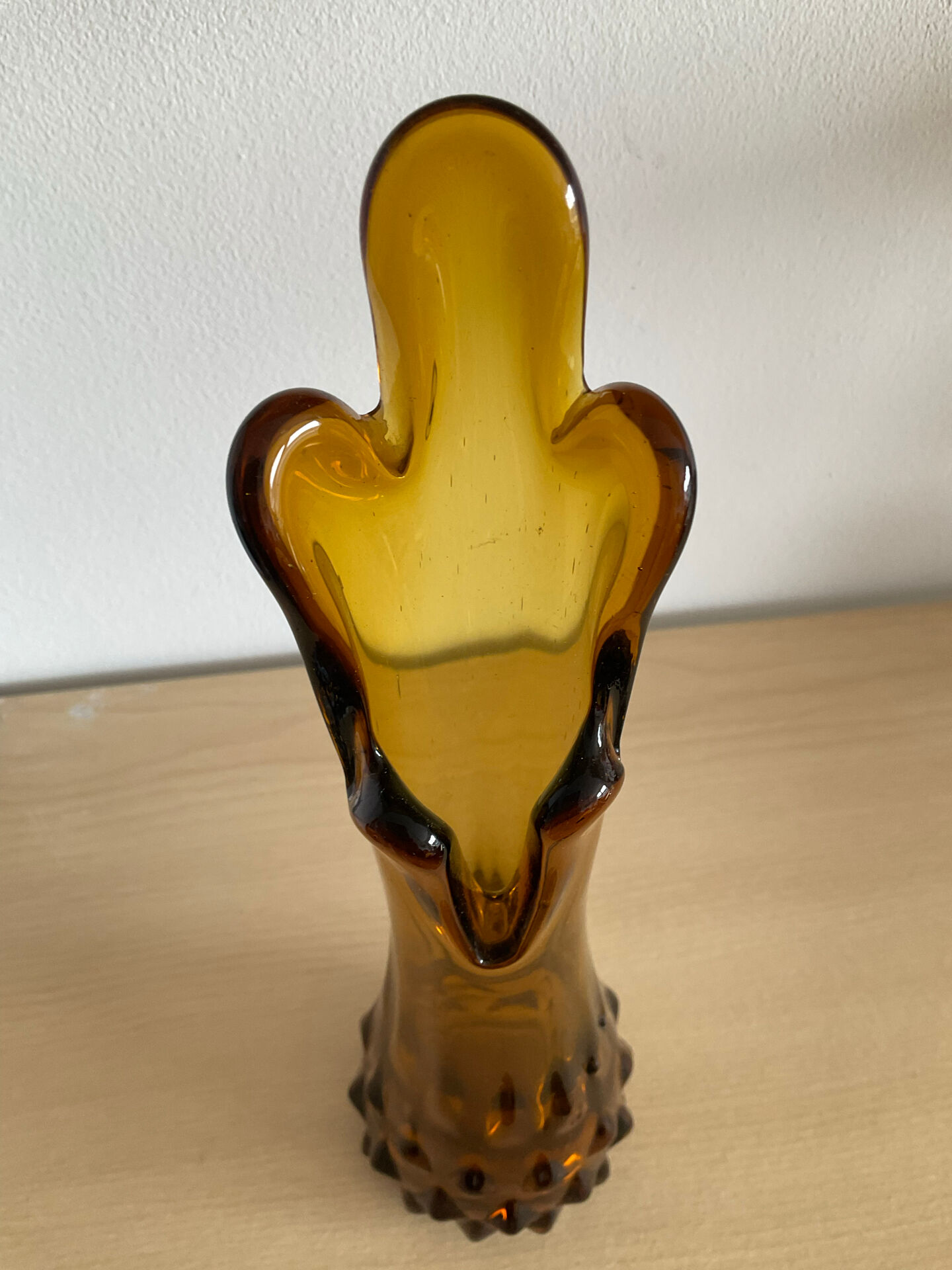 Vintage "Swung vase" in amber glass