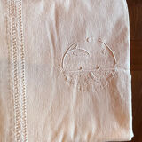 Old embroidered monogram sheet