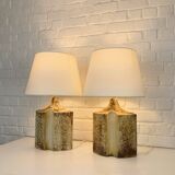Pair of Haico Nitzsche ceramic table lamps for Soholm, Denmark