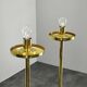 Pair of Space Age Bubble Glass and Brass Floor Lamps, 1970s