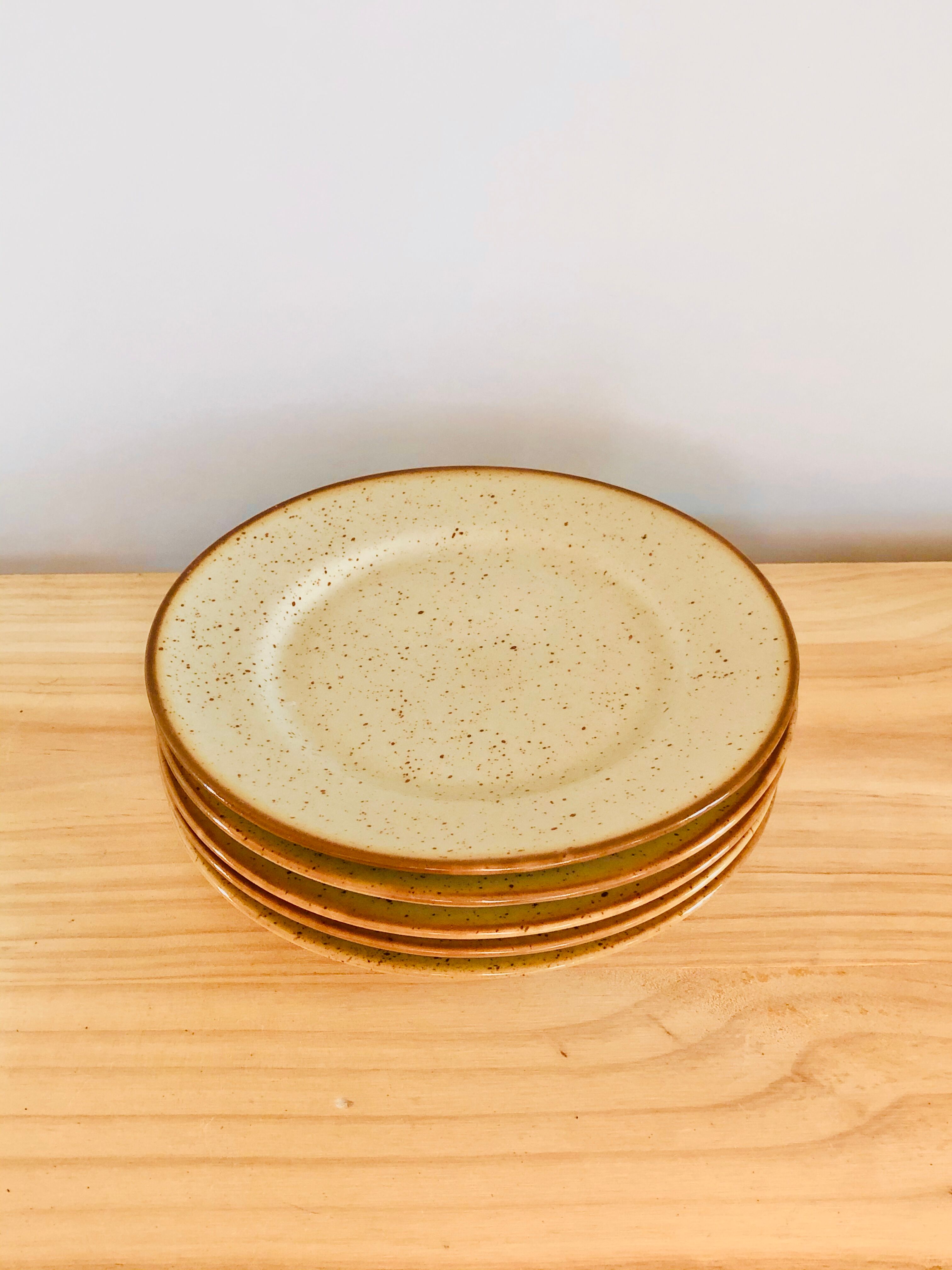 Lot of 5 speckled Tulowice dessert plates