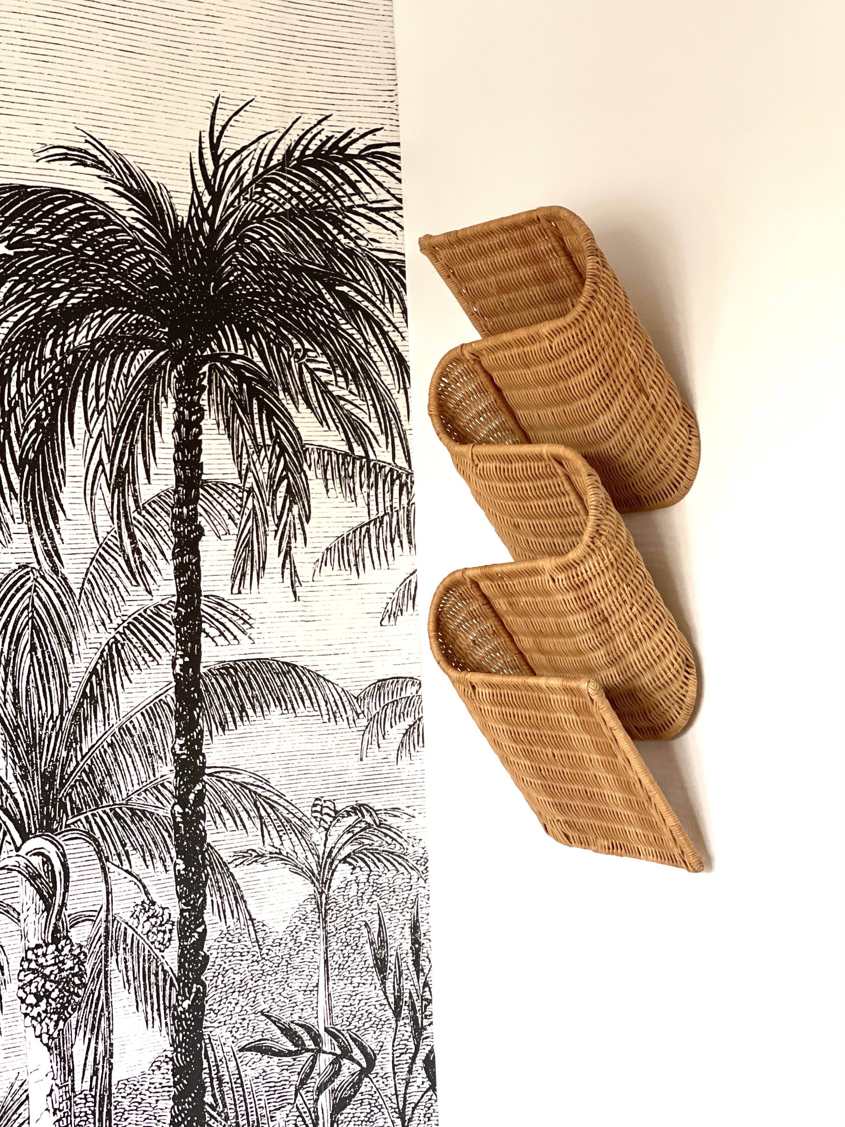 Rattan magazine holder 1970