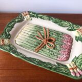 Asparagus dish with integrated drainer