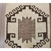 1970s Vintage Turkish Hand-Knotted Wool Cotton Beige Runner Rug 94x316