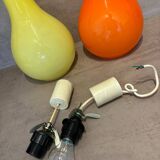 Suspensions x 2 - vintage in opaline - 70s