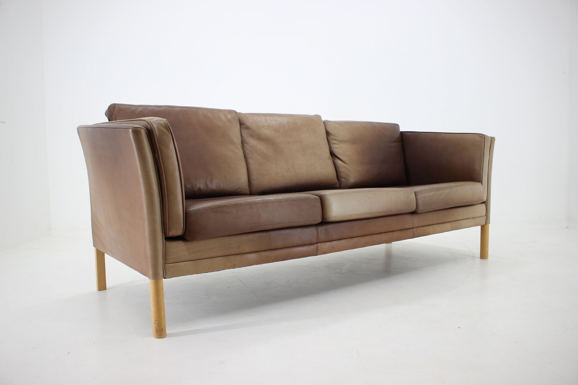 1960s Georg Thams Leather 3-Seather Sofa