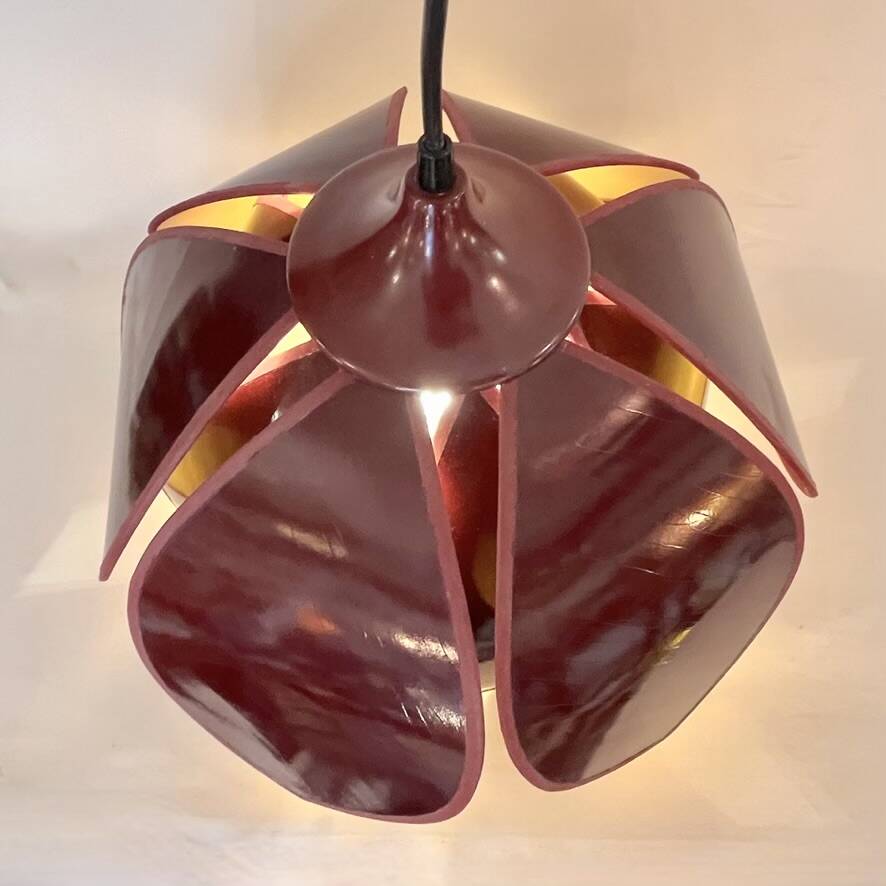 Robert de Schuytener Lotus flower design pendant light, 80s vintage ceiling light