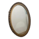 Old oval mirror with gold metal frame 50x70cm
