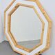 Vintage Octagonal Wall Mirror in Bamboo, Italy, 1960s