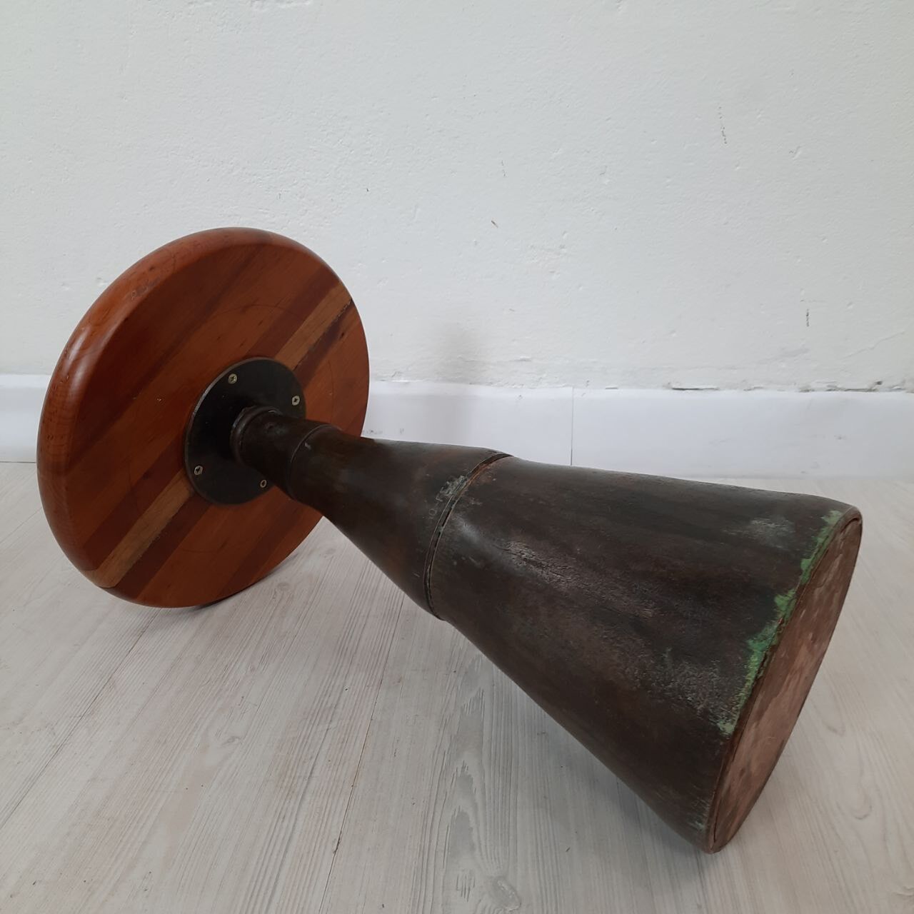 Pair of industrial stools foot in copper metal