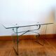 Table basse verre et fer forgé, Italie 1960