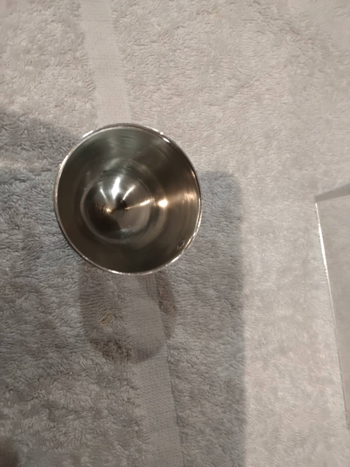 950 silver guilloche egg cup in the Louis XVI style, made by Paillard Freres silversmiths