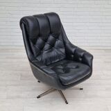 Fauteuil en cuir pivotant danois vintage