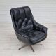 Fauteuil en cuir pivotant danois vintage