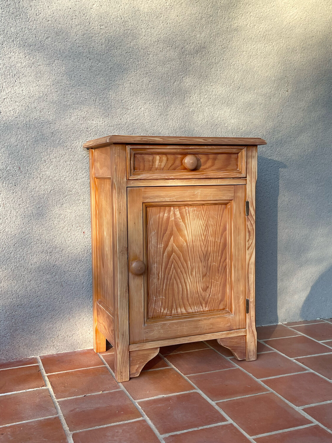Vintage pine bedside table
