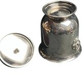 Tableware, Thermid silver metal ice bucket, glass bowl, lion handles X