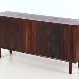 Scandinavian Rosewood Low Sideboard with Two Sliding Doors, 1960