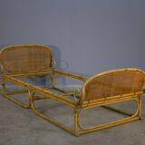 Single bed, bamboo frame, 1970s
