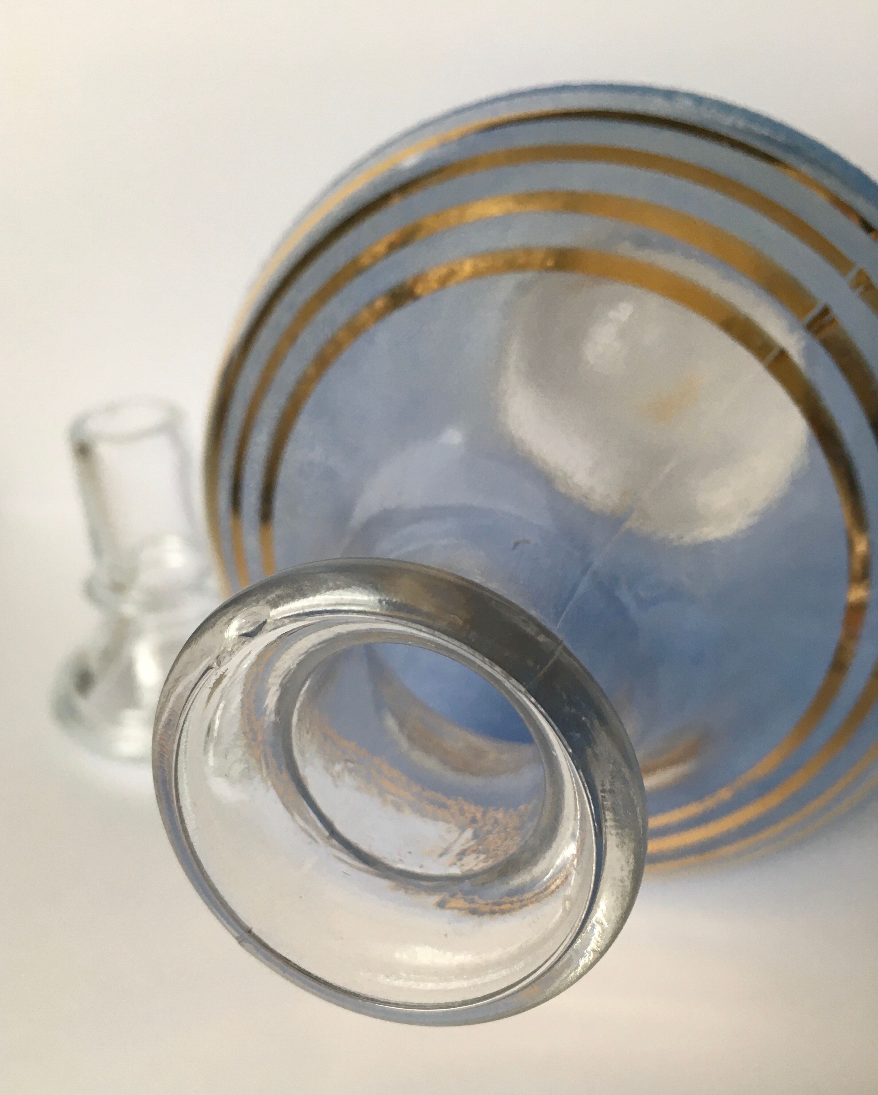 Carafe bleue art déco