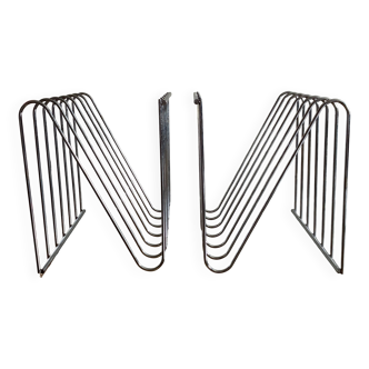Pair of magazine or vinyl racks Z François Arnal