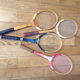 Set 4 vintage wooden tennis rackets