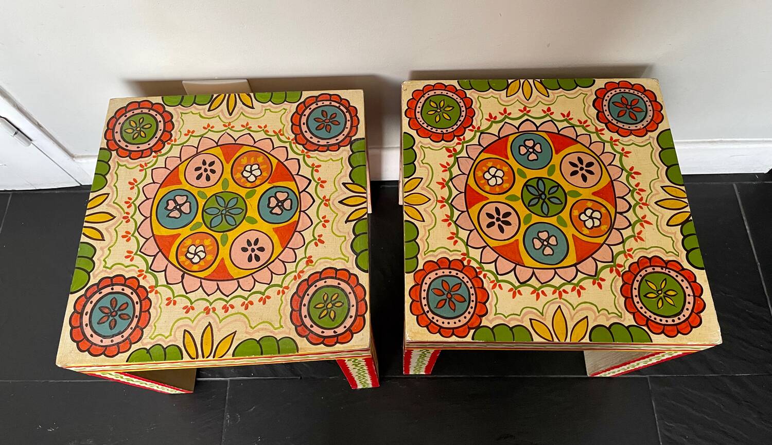 Pair of bedside or end table side tables