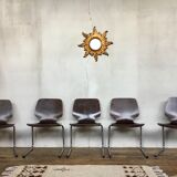 Series of 5 retro vintage stackable chairs flototto pagholz by adam stegner 1960 1970