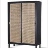 Armoire portes coulissantes en bois HK Living - Noir