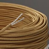 Swedish lamp, 2m fabric cable, fabric lampshade