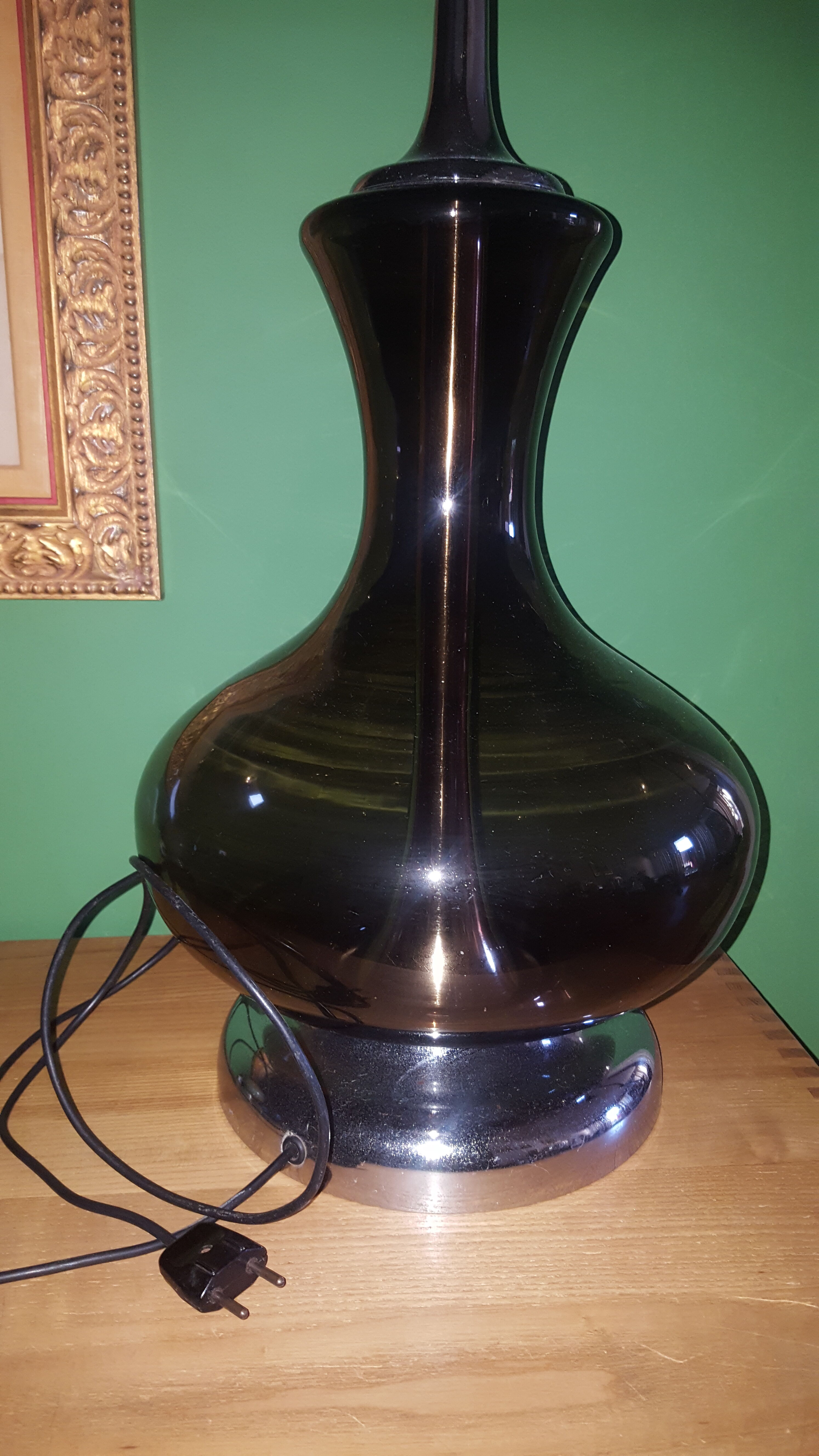 Foot lamp in smoked glass