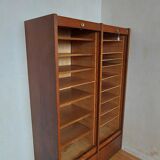 Double frame cabinet with solid oak curtains 50s