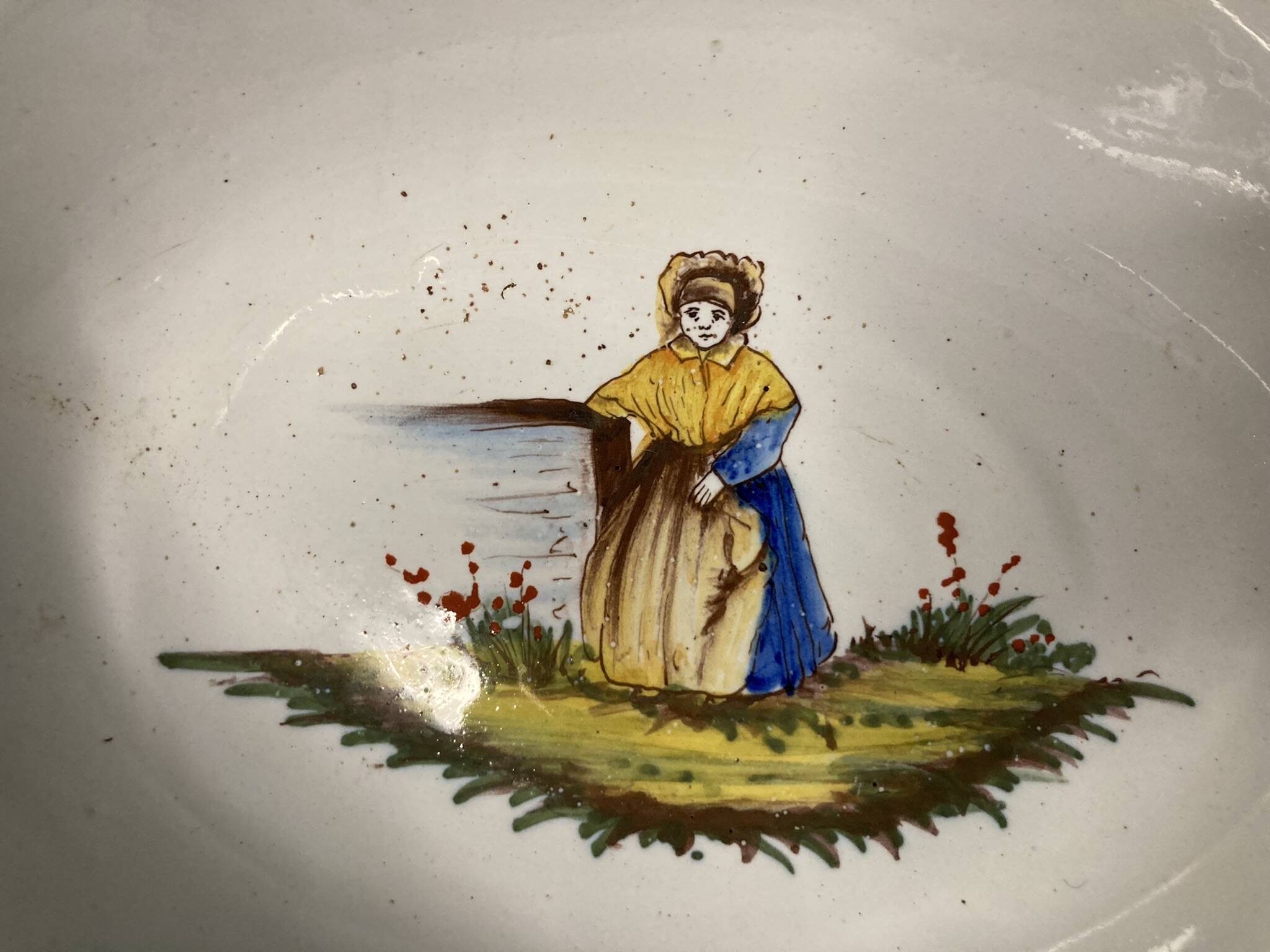 Antique Lunéville KG shaving dish from the late 19th century