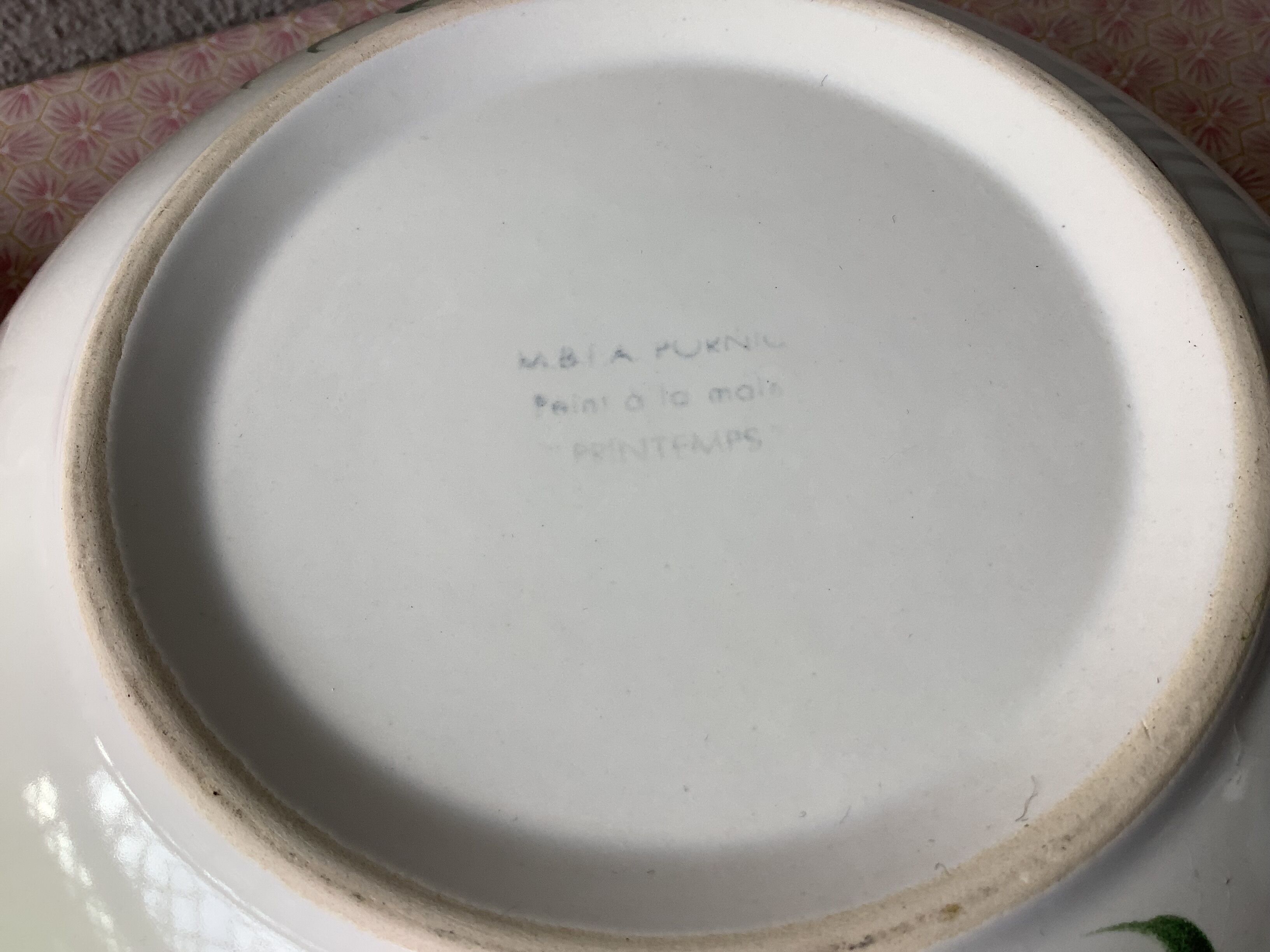 Pornic MBFA salad bowl hand-painted spring model