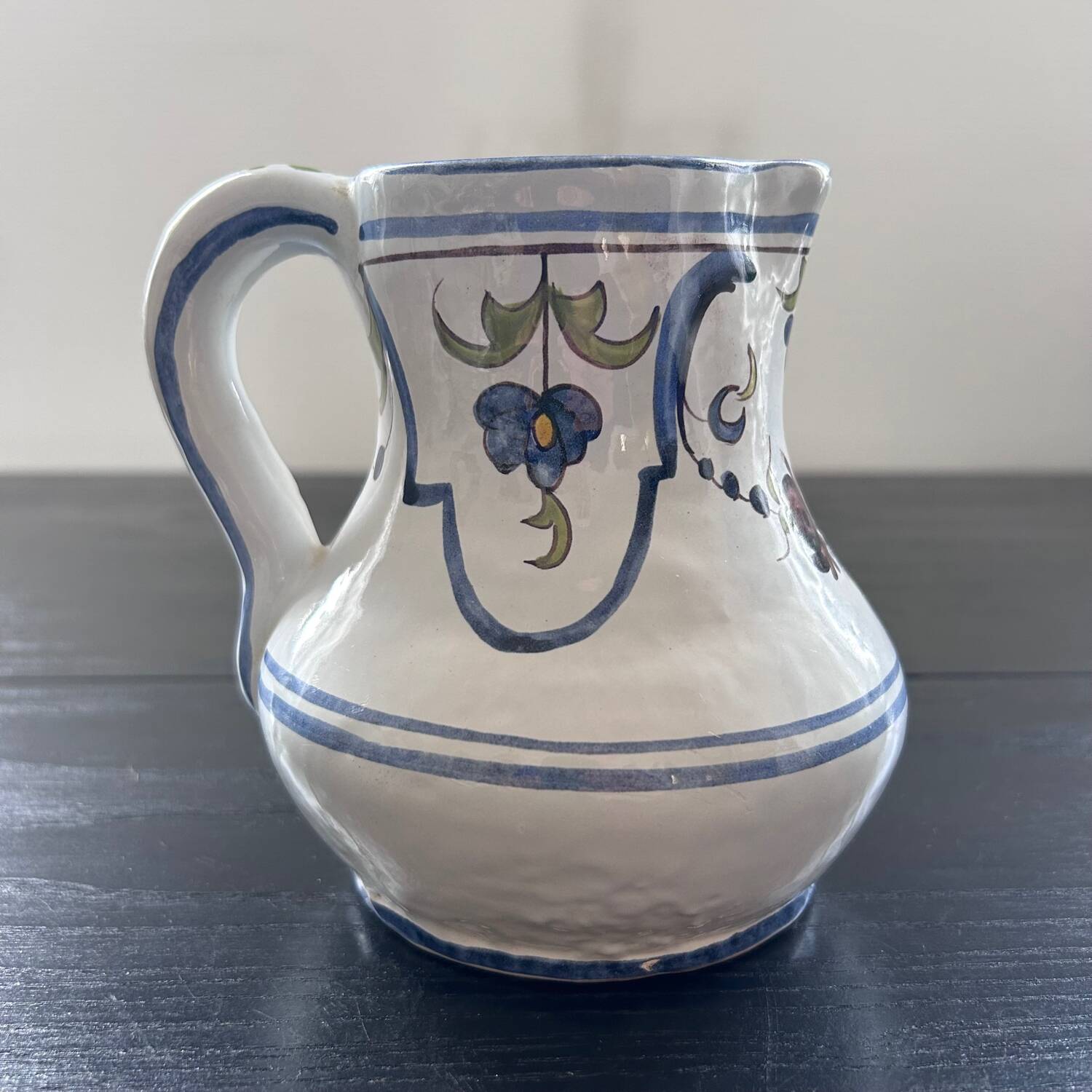 Blue floral decor pitcher