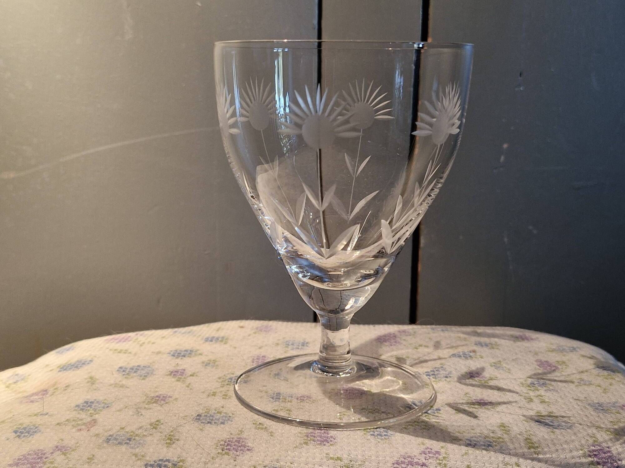 Villeroy and Bosch - 3 Large Antique Glasses - Cut Crystal with Flower Decor