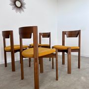 Set of 4 Scandinavian style chairs Girsberger 70s vintage solid wood