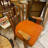 Wooden armchair Guillerme and Chambron 1960