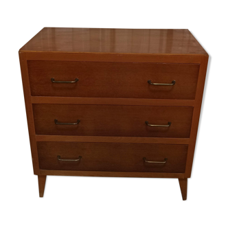 Chest of drawers of the 50s oak 3 drawers