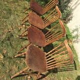 4 vintage wooden western chairs