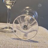 4 antique water glasses, engraved and cut crystal - 1940s