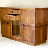 1930s walnut credenza in art deco style