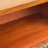 Vintage teak side table with metal magazine rack