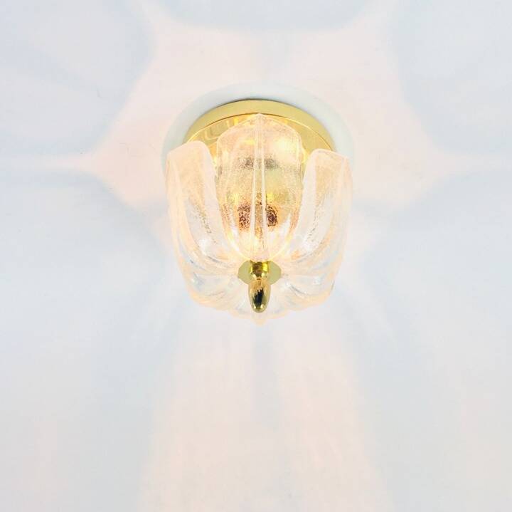 Mid-Century Modern Flower-Shaped Glass Flush Mount/Ceiling Light from Limburg, Germany, 1970s