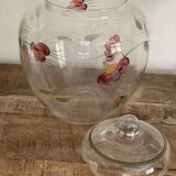 Large crystal jar with floral decoration