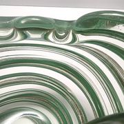 Murano Glass Bowl or Ashtray with Green Canes and Aventurine Glass, Italy