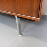 Vintage modernist enfilade in rosewood and chrome metal from the 60s and 70s.