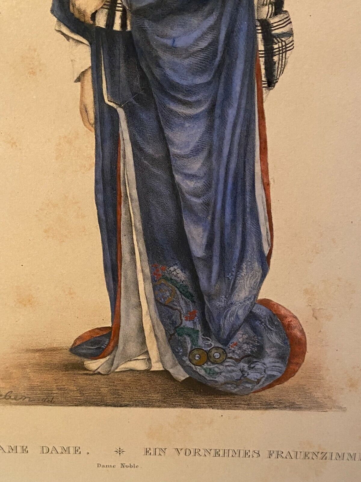 Color engraving XIXth Noble Lady of Japan